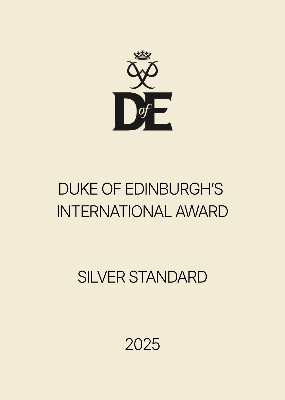 Duke of Edinburgh's International Award - Silver Standard 2025